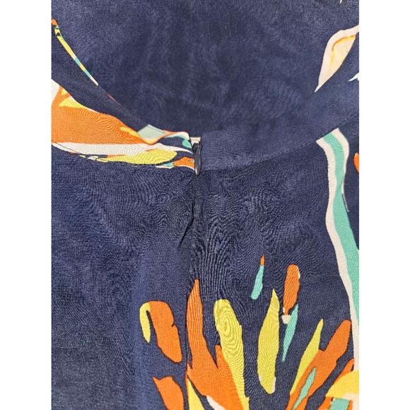 Eva Mendes Women's Floral Dress Size Medium Navy Blue - Picture 7 of 10